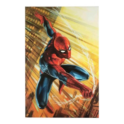 Silver Buffalo Marvel Spider-Man Web Swing 13 x 19 Inch Framed MDF Wall Art