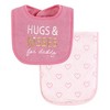 Hudson Baby Infant Girl Cotton Terry Bib and Burp Cloth Set, Mom Dad Dream, One Size - 4 of 4