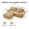 82" 2-Seater Modern Camel L-Shaped Corduroy Fabric Modular Sectional Sofa for Living Room Pearl-like piping - 3 of 4