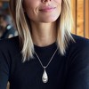 Ross-Simons Mother-Of-Pearl Bali-Style Teardrop Pendant Necklace in Sterling Silver Size 18 - 2 of 3