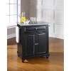 HomeStock  Cambridge Granite Top Small Portable Rolling Kitchen Island Storage Cart, Microwave Stand, Black - 4 of 4