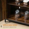 DOMETOUR Industrial Sideboard Buffet Cabinet with Doors Kitchen Cabinet with Adjustable Shelves Rustic Brown - 4 of 4
