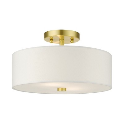 Livex Lighting Meridian 2 - Light Semi-Flush Mount in  Satin Brass