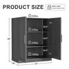 36 in. Tall Wood Grain Storage Cabinet in White, Storage Organizer with 2 Solid Wood Doors for Bedroom Living/Dinning Room - 4 of 4