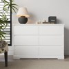 SKONYON Dresser with 6 Drawers Large Wooden Dresser Horizontal Storage Organizer for Bedroom - 2 of 4