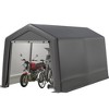 8 x 8 FT Outdoor Storage Shelter Shed, Portable Garage Shelter with Roll up Zipper Door, Heavy Duty Storage Tent Shed for Motorcycle Gardening Tools - 3 of 4