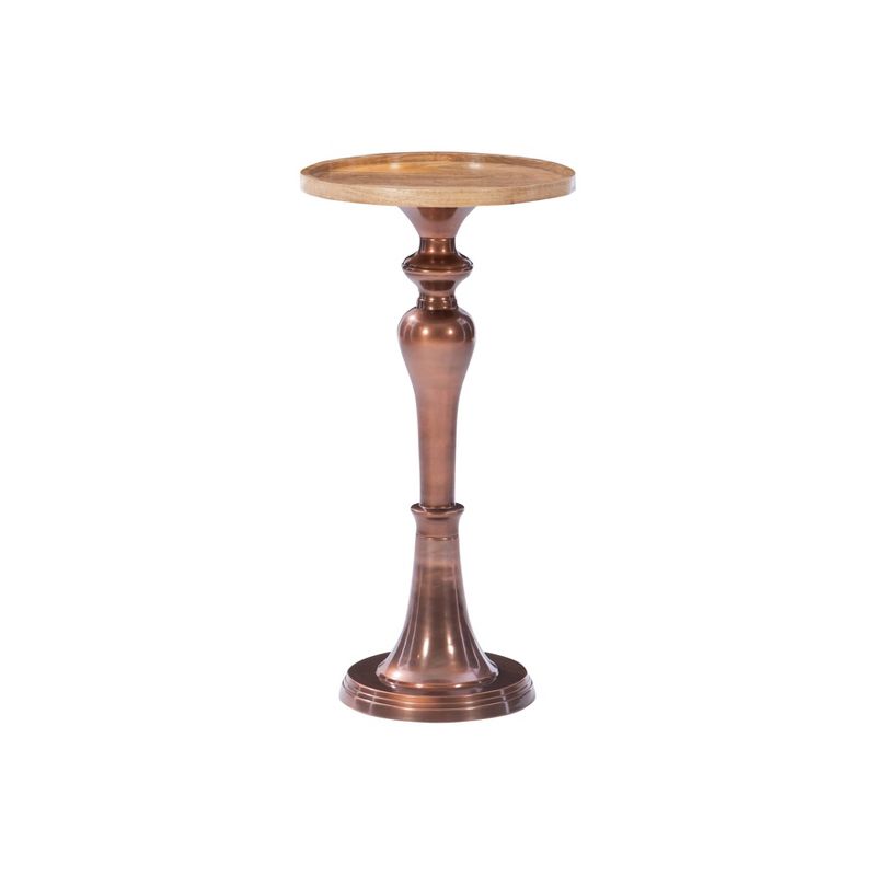Spegel Traditional Solid Natural Wood Top Side Table Copper - Powell, 1 of 12