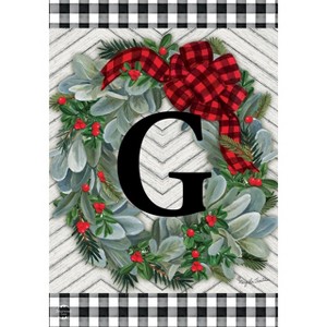 Briarwood Lane Winter Garden Flag 12x18 For Outdoor Winter Wreath Monogram Letter G For Winter Garden Flag Flags For Outside - 1 of 4