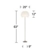 Possini Euro Design Modern Floor Lamp 63" Tall Brushed Steel White Orb Petal Flower Shade Dimmable for Living Room Reading Bedroom Office - 4 of 4