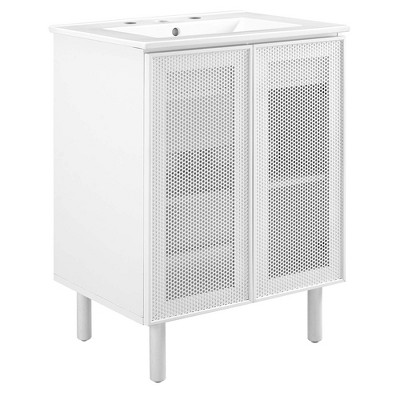 Modway Calla 24 in Perforated Metal Bathroom Vanity