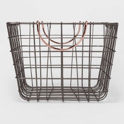 Small Wire Decorative Basket With Copper Handle Threshold Target