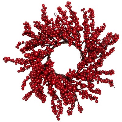 Northlight Berries Artificial Christmas Twig Wreath - 16" - Red - Unlit