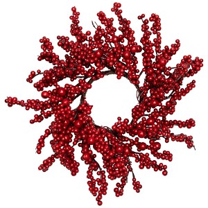 Northlight Berries Artificial Christmas Twig Wreath - 16" - Red - Unlit - 1 of 4