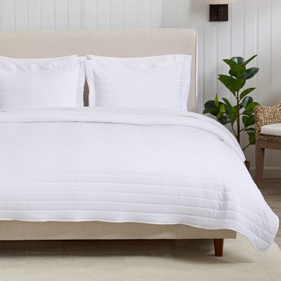Great Bay Home Channel Stitch Modern Ribbed Reversible Quilt Set With Sham