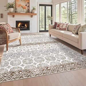 Washable Printed Rug Non Slip Low Pile Rug Soft Throw Floor Cover Foldable Indoor Carpet for Living Room Bedroom Playroom Nursery - 1 of 4