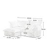Slipcovered Sectional Sofa, 2 Seater Sofa with Removable Cover, Sofa with Convertible Ottoman, Corduroy Fabric Sectional Sofas-Cuddlewood - 4 of 4