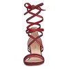 Allegra K Women's Faux Suede Open Toe Color Block Heel Lace Up Sandals - 2 of 4