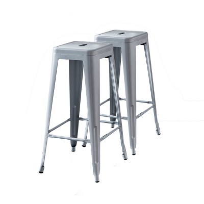 Set of 2 30" Industrial Backless Metal Barstools - AC Pacific