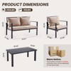 Maggift Patio Seating Sets, with 2 Single Sofas, Loveseat and Coffee Table for Garden, Backyard, Balcony, Beige, 27.56"*27.56"*32.09" - 2 of 4