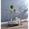 37" Jinx Clear Glass Serving Cart Chrome Finish - Acme Furniture: 2-Tier, Metal Frame, Casters/Wheels - 3 of 3