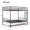 Full Over Full Metal Bunk Bed with Shelf and Guardrails - 4 of 4