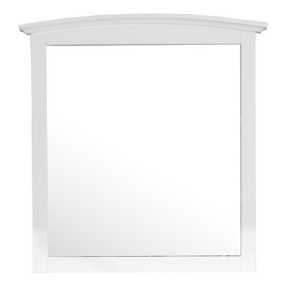GlasFlength Decorative Wall Mirrors Contemporary Framed Elegant Mirror with Clean Simple Design for Modern Living Room, White, 37"*2"*35"