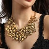 SOHI Women's California Gold Botanical Cluster Statement Necklace - 4 of 4