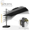 PURPLE LEAF Outdoor Cantilever Umbrella with Base Large Patio Umbrella Windproof Heavy Duty Hanging Offset Umbrella for Garden Outdoor Pool - 4 of 4