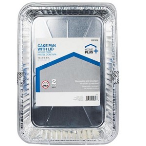 Home Plus Durable Foil 9 in. W X 13 in. L Cake Pan Silver 2 pk (Case of 12) (Case of 12) - 1 of 1