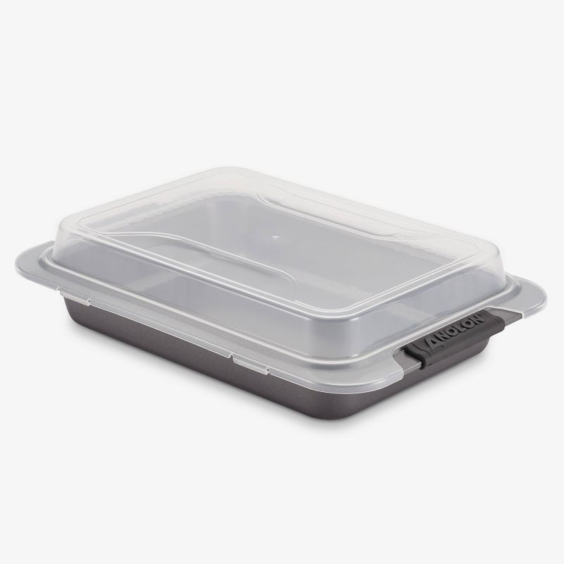 Anolon Advanced Bakeware 9&#34; x 13&#34; Nonstick Cake Pan with Lid with Silicone Grips Gray, 3 of 7
