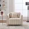 Sapphtopaz Swivel Accent Barrel Chair with 3 Pillows, Oversized Upholstered Comfy Sofa Chair, Pumpkin-Shape Chairs for Living Room, Bedroom - 2 of 4