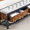 Bed Frame with Drawers Platform Bed Frame Brown Wood Headboard and Sturdy Metal Slats, No Box Spring Needed, Noise Free - 3 of 4