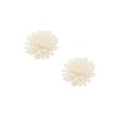 SOHI Women's White Flower Stud Earrings