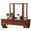 Sapphtopaz Makeup Vanity Desk with Foldable Mirror, Wood Makeup Table with 3 Drawers & Cushioned Stool Dresser For Bedroom - 2 of 4