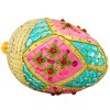 Miss Christmas 4.5 Inch Small Pink And Aqua Faberge Egg Christmas Tree Ornament , Christmas Decor Easter Holiday Heirloom (1PC) - 4 of 4