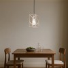 ALOADECOR Modern Industrial Mini Square Cage Pendant Light with Wrought Iron Accents in Antique Silver - 3 of 4