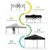 10x10 Pop Up Canopy Tent with 4Pcs Sidewalls, Portable Instant Canopy with 4 Stakes, 4 Ropes, 4 Sandbags for Patio, Outdoor, Camping - 2 of 4