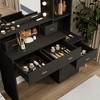 YONWAY 3 in 1 Vanity Desk with Plip Top Mirror, 3 Drawers & Cushion Stool Vanity Table Set, for Bedroom - 2 of 4