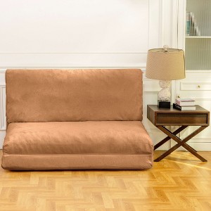 CAVINAS Faux Fur Folding Bean Bag Chair,Lazy Floor Sofa Chair with High Density Memory Foam,Cozy Lounge Chair for Living Room - 1 of 4