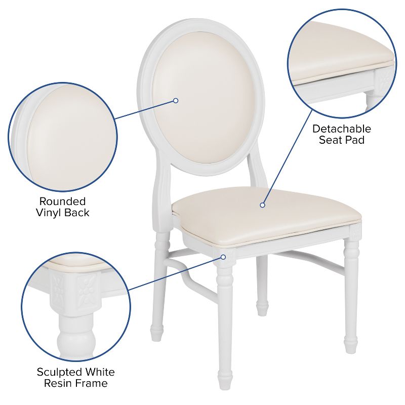 Flash Furniture HERCULES Series 900 lb. Capacity King Louis Dining Side Chair, 4 of 12