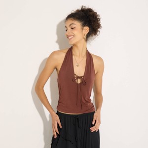 Women's Knit Tie-Front Halter Top - Wild Fable™ - 1 of 4