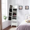 Tangkula Jewelry Cabinet Armoire Full Length LED Mirror w/ 6 Drawers & Makeup Shelf White - 2 of 4