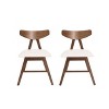 Upholstered Dining Chairs Set of 2, Modern Dining Room Chair with Wood Legs,Dining Chair for Living Room, Beige-Christopher Knight Home - 2 of 4