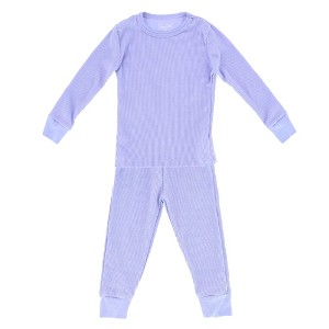 Rene Rofe Toddler Girl's Waffle Thermal Long Underwear 2-Piece Set - 1 of 4