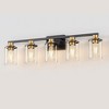 DORESshop 33 in. 5 Light Bathroom Vanity Light,Black and Gold Light with Clear Glass Shade, Black Wall Sconce for Bathroom,Bedroom - 2 of 4