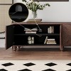 Extendable TV Stand for 70"-90" TVs, Modern Entertainment Center with Storage Cabinets, Adjustable Shelves, Metal Frame Console-Maison Boucle - 3 of 4