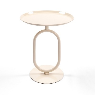 Small Round Coffee Table Metal Settee Side Table Lantern-Shaped End Table Serving Tray Top Drink Table Nesting Cocktail Tables-Cuddlewood