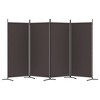VidaXL 4-Panel Room Divider Brown 136.2 in.x70.9 in. Fabric - 4 of 4