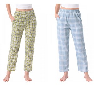 INSPIRE CHIC Women's 2 Pcs Cotton Pajama Bottoms Elastic Waist with Pocket Long Sleepwear Lounge Pants - 1 of 4