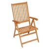 vidaXL Highly Resilient Patio Chairs with Anthracite Cushions - Solid Teak Wood - Adjustable backrest - 4 of 4